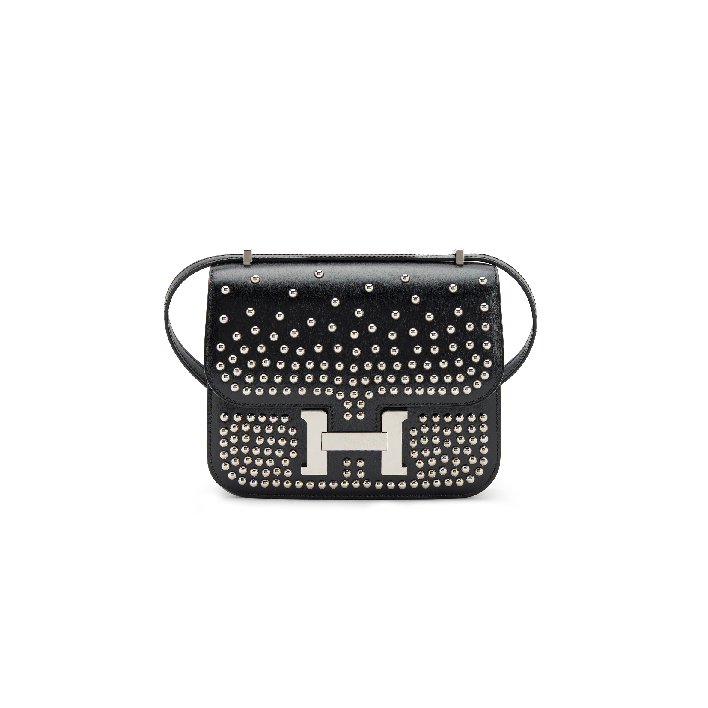 HERMES MASTER CONSTANCE 18 BLACK BOX PALLADIUM HARDWARE (19*15*4cm)
